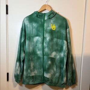 Oregon Ducks Tie-Dye Hooded windbreaker with Yellow Logo